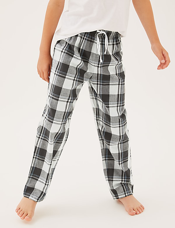 2pk Pure Cotton Check Pyjama Trousers (6-16 Yrs)
