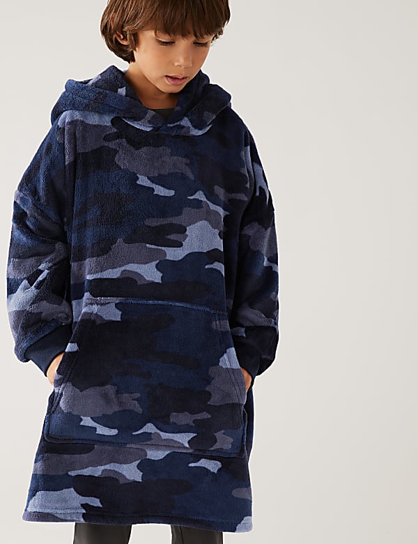 Fleece Camouflage Oversized Hoodie