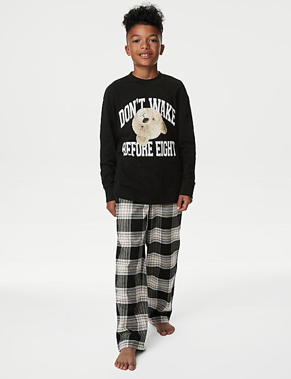 Pure Cotton Spencer Bear™ Checked Pyjamas (6-16 Yrs) - KR