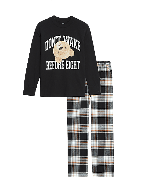 Pure Cotton Spencer Bear™ Checked Pyjamas (6-16 Yrs)