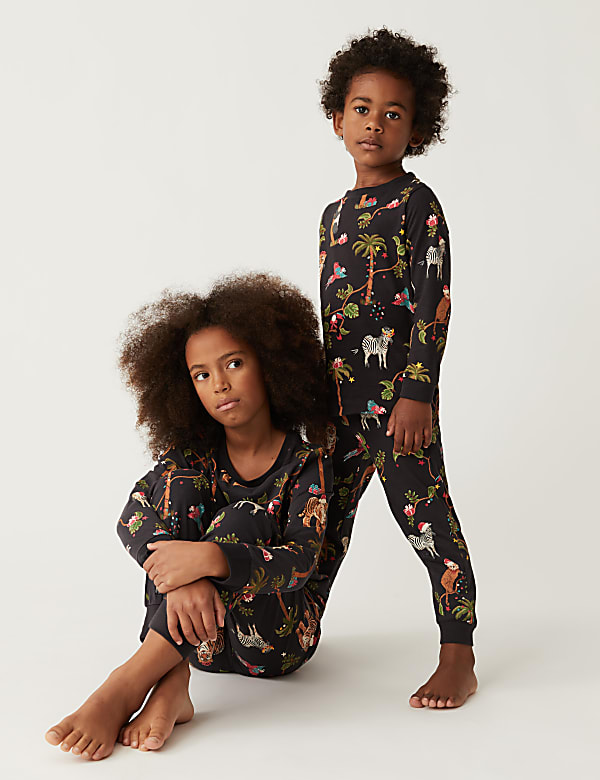 Pure Cotton Animal Print Christmas Pyjamas