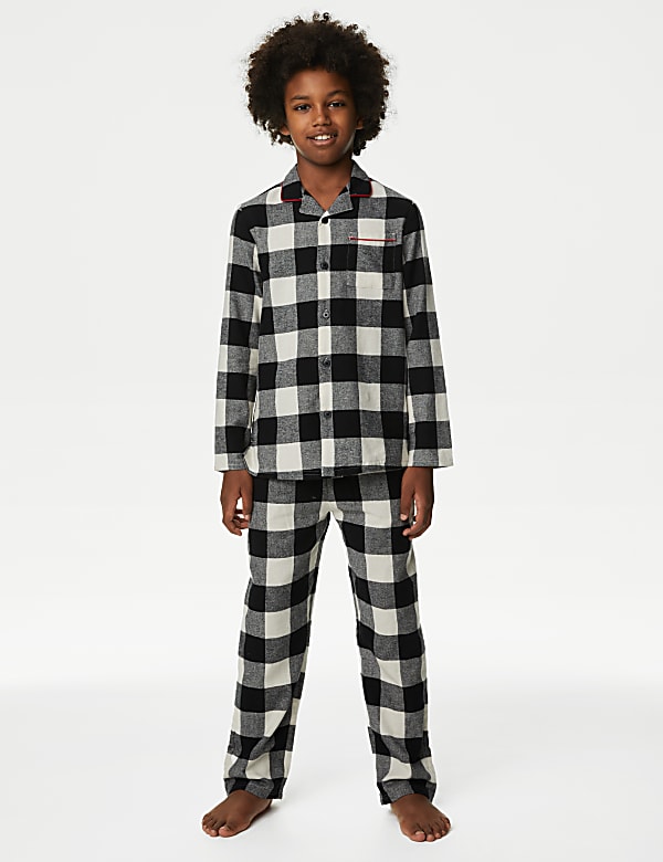Kids' Mono Check Family Christmas Pyjama Set (1-16 Yrs) - NL