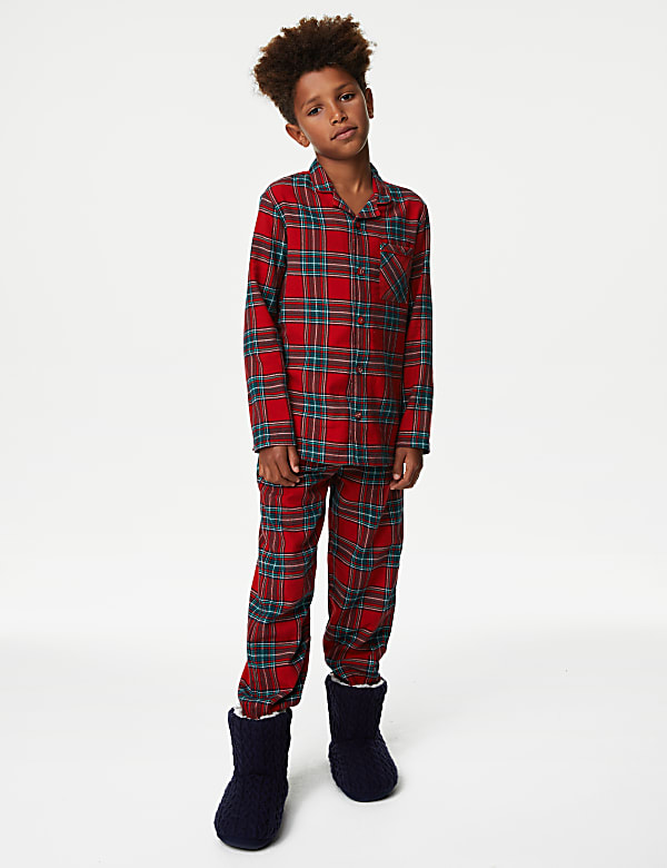 Kids' Checked Family Christmas Pyjamas Set (1-16 Yrs) - CN