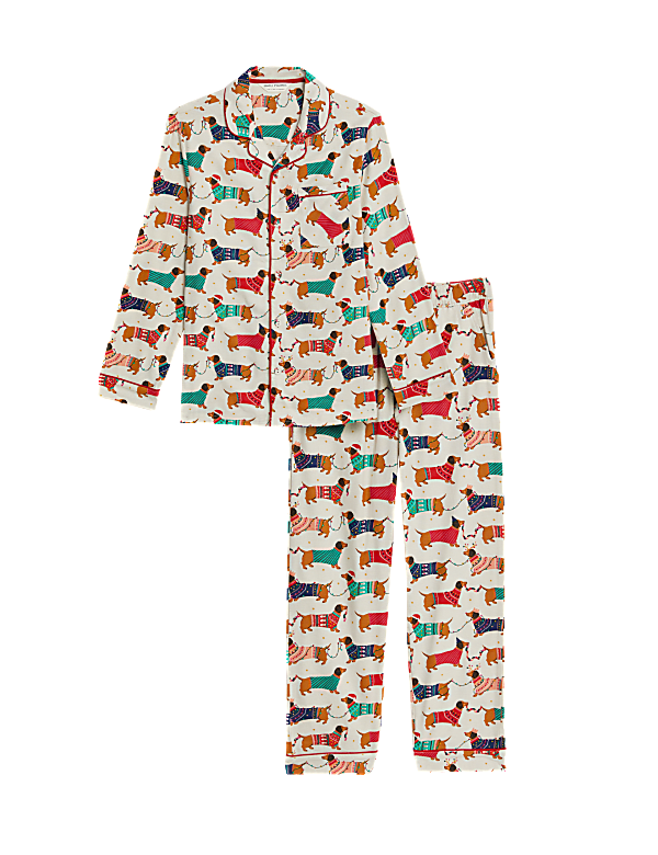 Buy Kids Sausage Dog Family Christmas Pyjama Set 1 16 Yrs at Marks Spencer