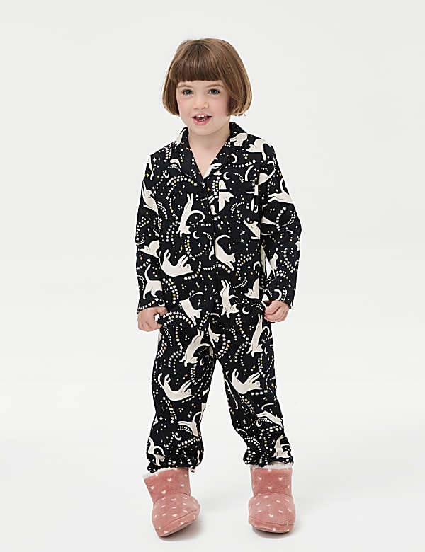 Pure Cotton Mini Me Cat Print Pyjamas (1-16 Yrs)
