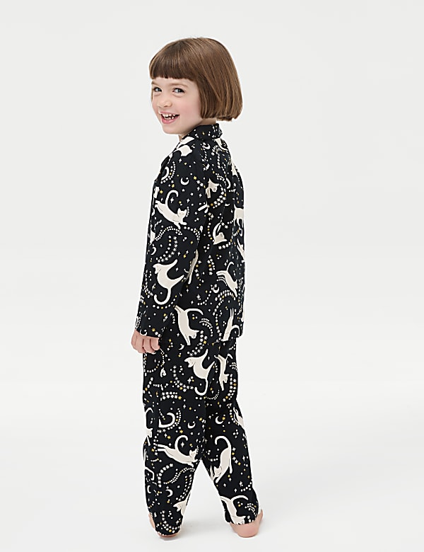 Pure Cotton Mini Me Cat Print Pyjamas (1-16 Yrs)