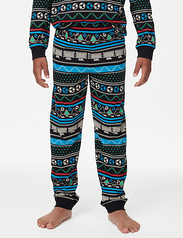 Pure Cotton Football Fair Isle Pyjamas (1-16 Yrs) - IL