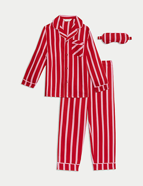 Set Piyama Natal Keluarga Motif Garis Permen untuk Anak-Anak (1-16 Tahun) - ID