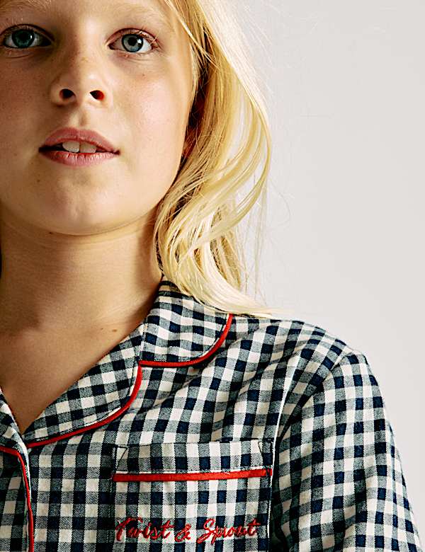 Pure Cotton Family Christmas Gingham Pyjamas (1-16 Yrs) - SE