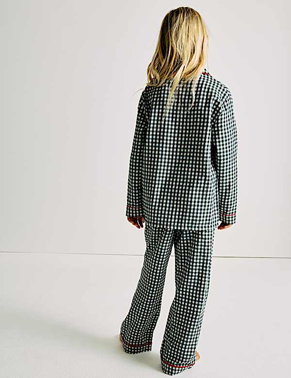Pure Cotton Family Christmas Gingham Pyjamas (1-16 Yrs) - SE
