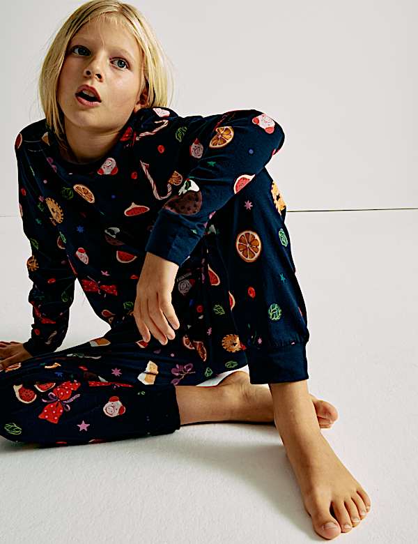 Pure Cotton Family Christmas Food Pyjamas (1-16 Yrs) - RO