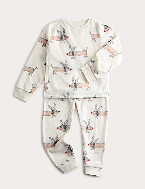 Kids' Fleece Dog Graphic Pyjamas (12-16Yrs) - LU