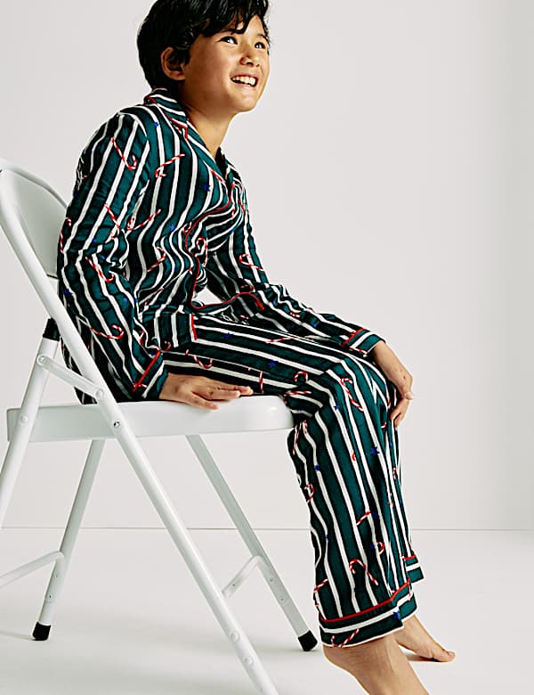 Pure Cotton Candy Cane Family Christmas Pyjamas (1-16 Yrs) - FI