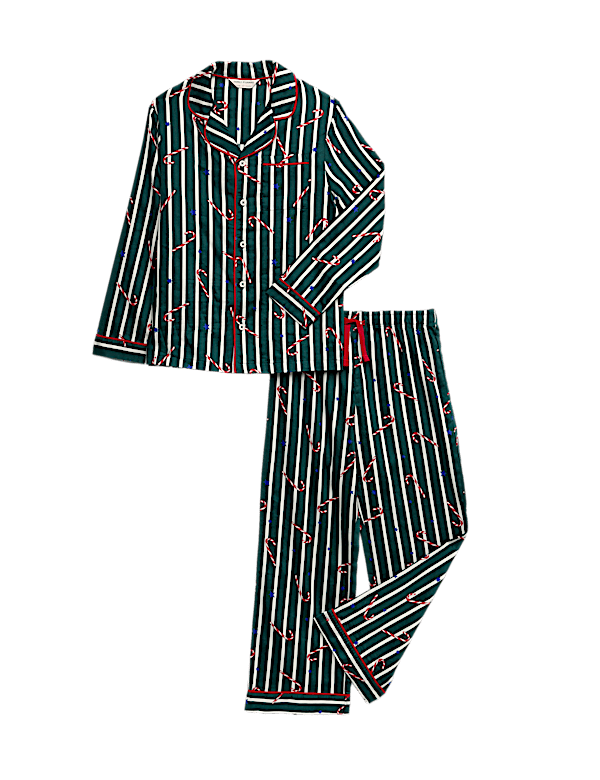 Pure Cotton Candy Cane Family Christmas Pyjamas (1-16 Yrs)