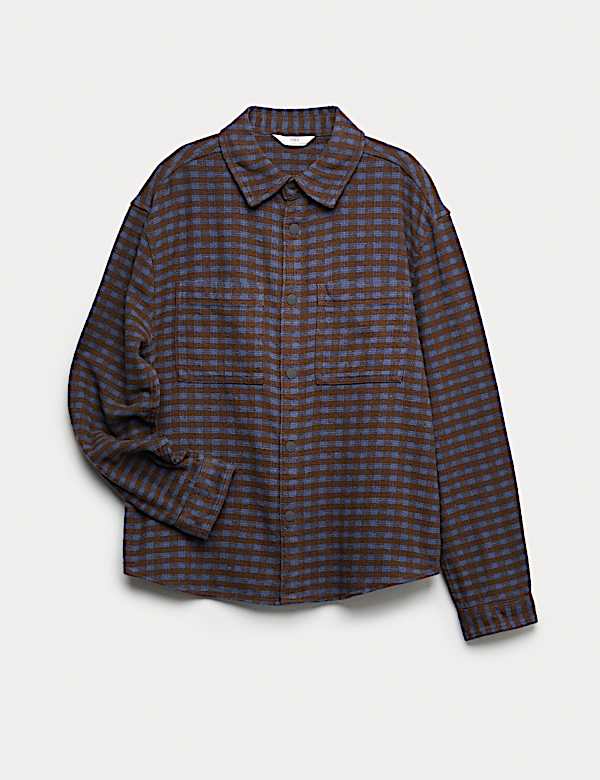 Pure Cotton Micro Check Shirt (6-16 Yrs) - DK