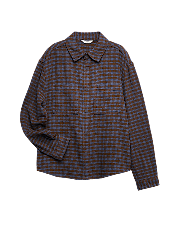 Pure Cotton Micro Check Shirt (6-16 Yrs)