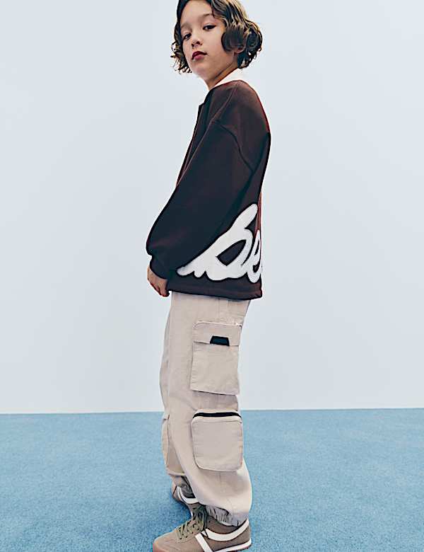 מכנסי קרגו עמידים לקרעים מכותנה טהורה (6‏-16 שנים) - IL