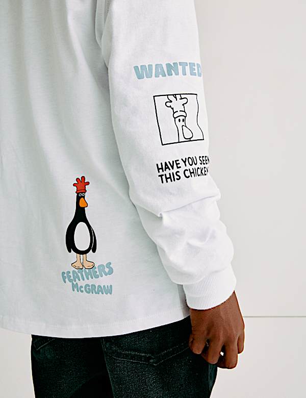 Pure Cotton Wallace And Gromit&trade; Graphic Top (6-16 Yrs) - RS