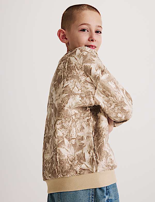 סווטשירט בדוגמת הסוואה מבד עשיר בכותנה (6-&rlm;16 שנים) - IL