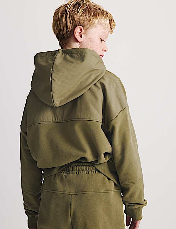 Hoodie Beritsleting Bahan Katun (6-16%) - ID