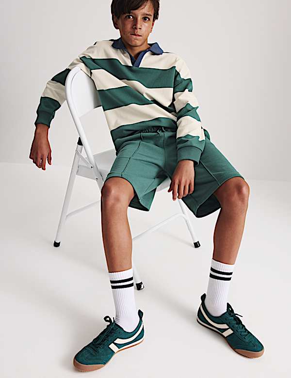 Pure Cotton Rugby Top & Shorts Set (6-16 Yrs) - PT