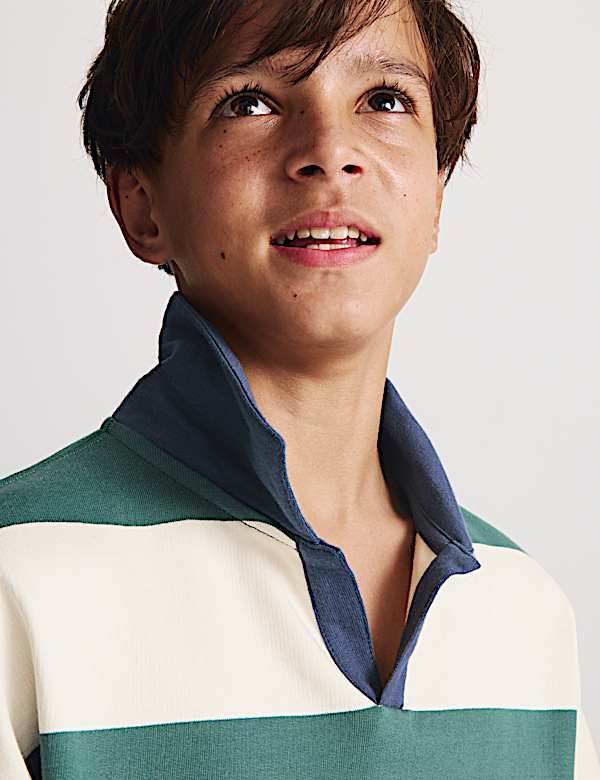 Pure Cotton Rugby Top & Shorts Set (6-16 Yrs) - PT