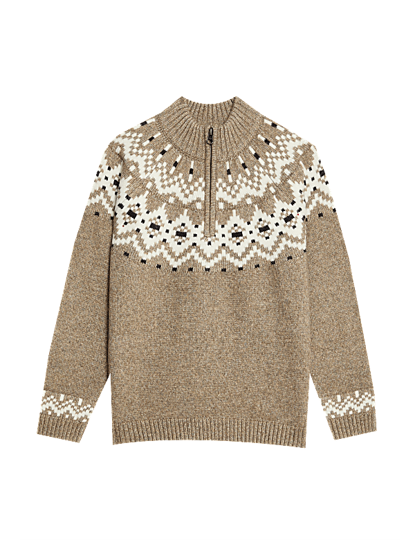 Fair Isle Half Zip Christmas Jumper (6-16 Yrs)