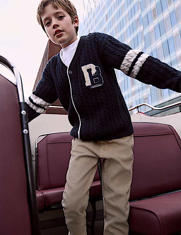 Cotton Blend Knitted Cardigan (6-16 Yrs) - US