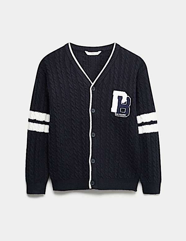 קרדיגן סרוג מתערובת כותנה (6-‏16 שנים) - IL