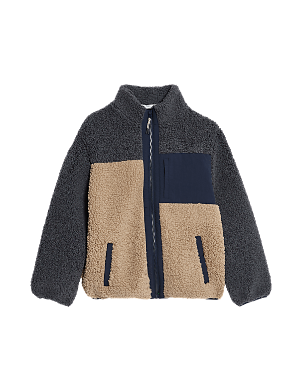 Borg Colour Block Jacket (6-16 Yrs)
