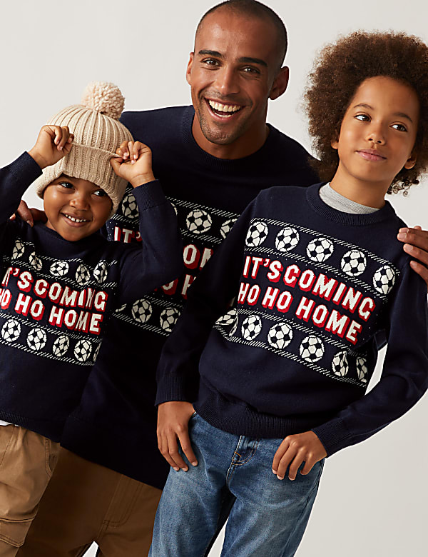 Pure Cotton Football Christmas Jumper