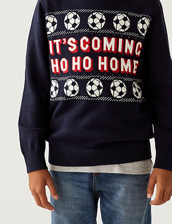 Pure Cotton Football Christmas Jumper