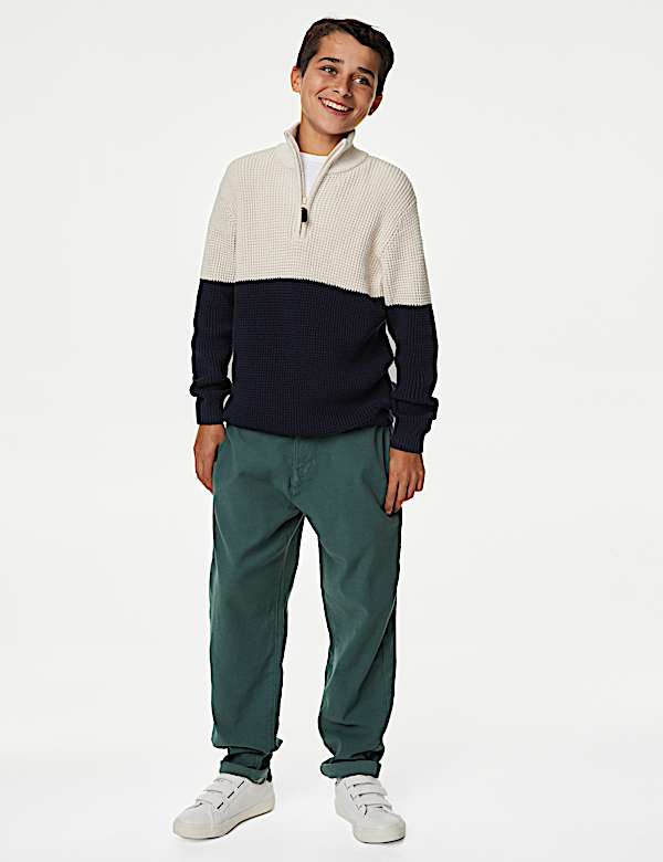 Pure Cotton Waffle Zip Jumper (6-16 Yrs)