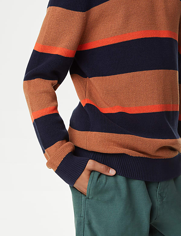 Pure Cotton Striped Knitted Jumper (6-16 Yrs)
