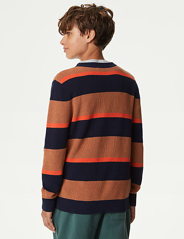 Pure Cotton Striped Knitted Jumper (6-16 Yrs)