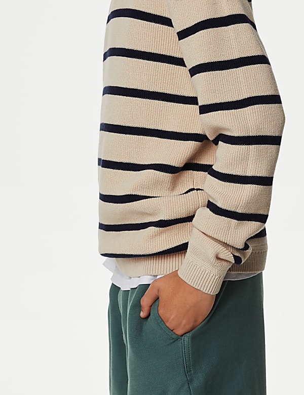 Pure Cotton Striped Knitted Jumper (6-16 Yrs)