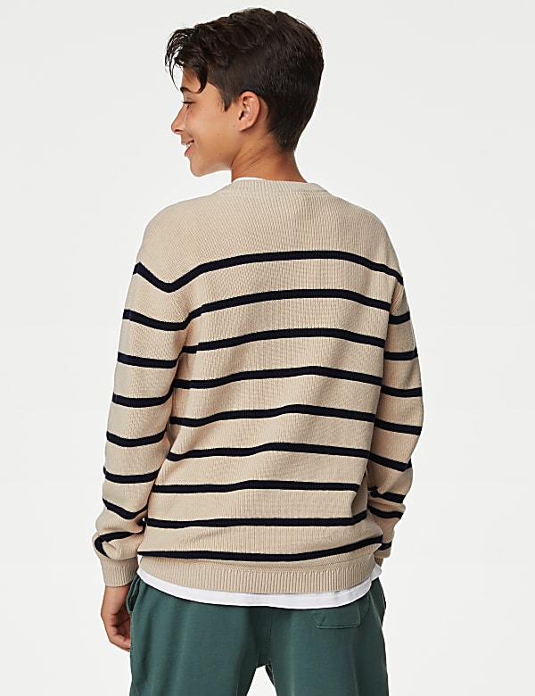 Pure Cotton Striped Knitted Jumper (6-16 Yrs)