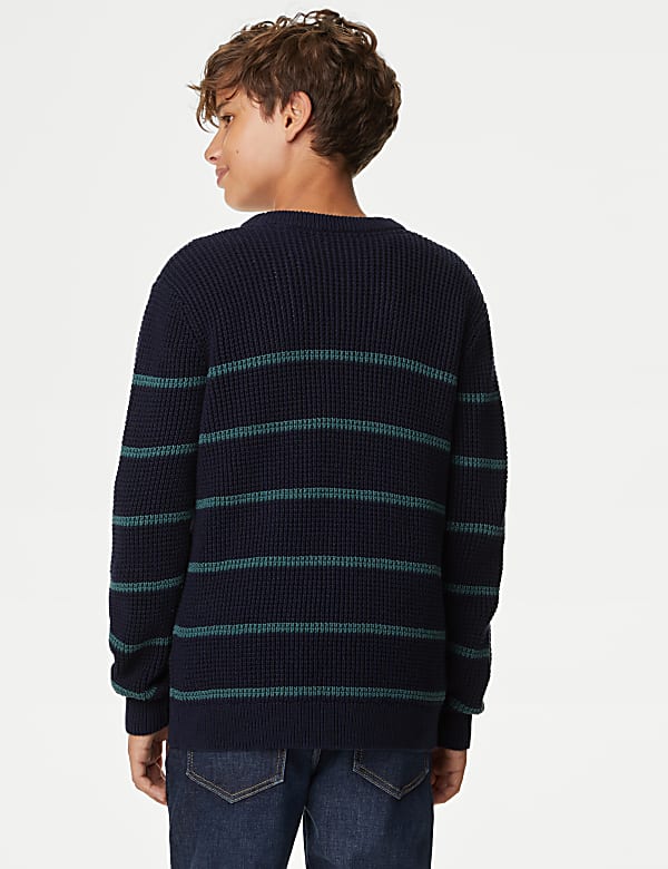Pure Cotton Striped Knitted Jumper (6-16 Yrs)