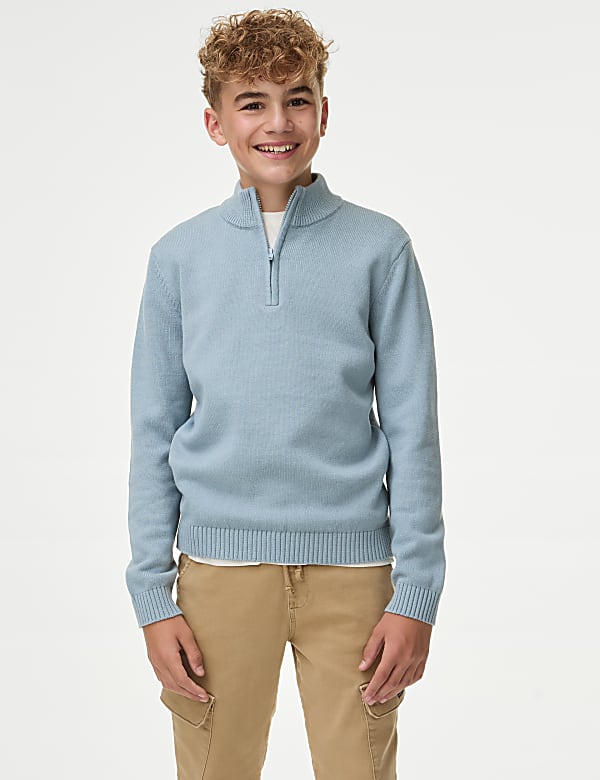 Half Zip Knitted Jumper (6-16 Yrs)