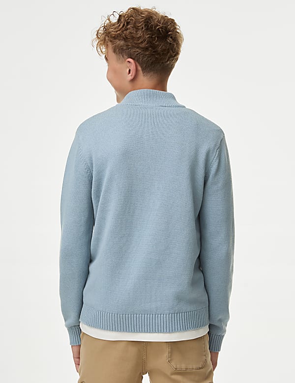 Half Zip Knitted Jumper (6-16 Yrs)