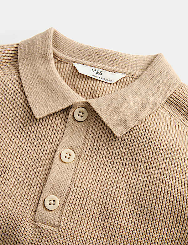 Cotton Blend Polo Jumper (6-16 Yrs)