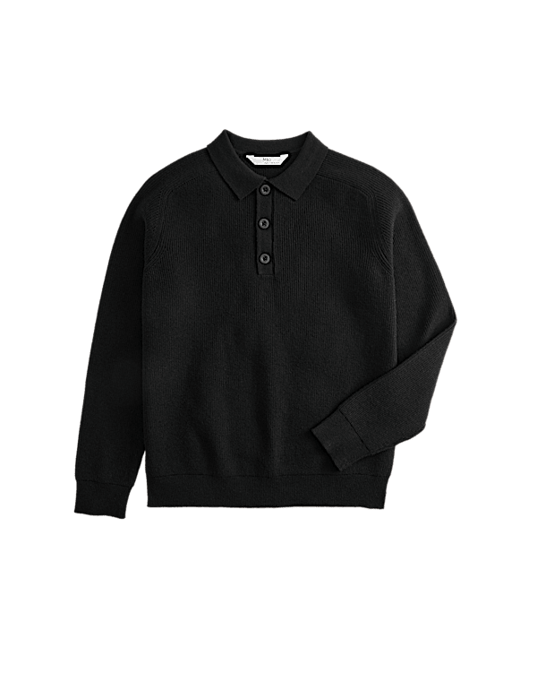 Cotton Blend Polo Jumper (6-16 Yrs)