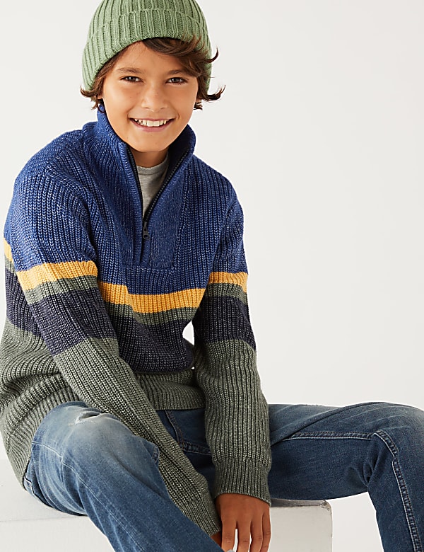 Cotton Rich Half Colourblock Jumper