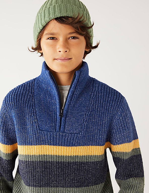 Cotton Rich Half Colourblock Jumper