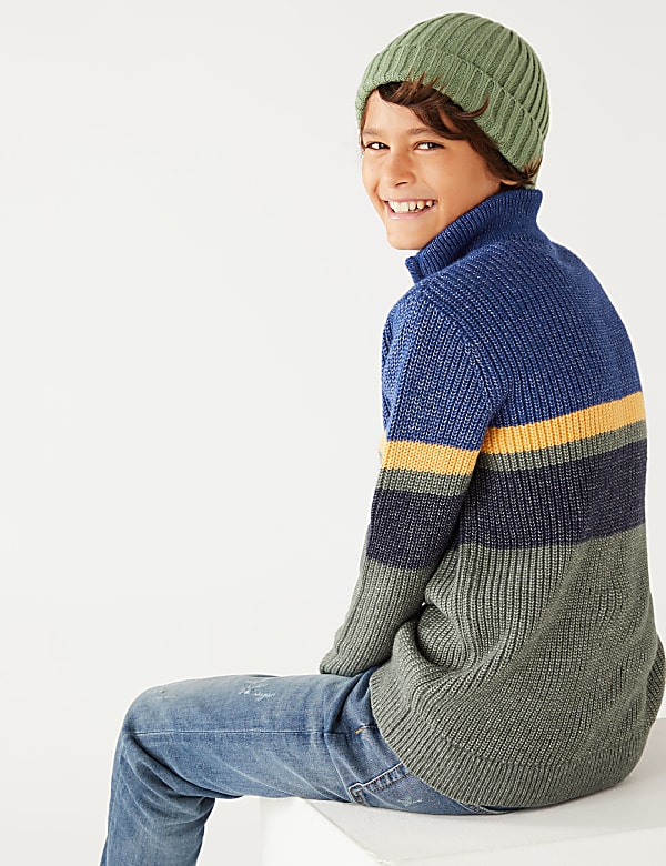 Cotton Rich Half Colourblock Jumper