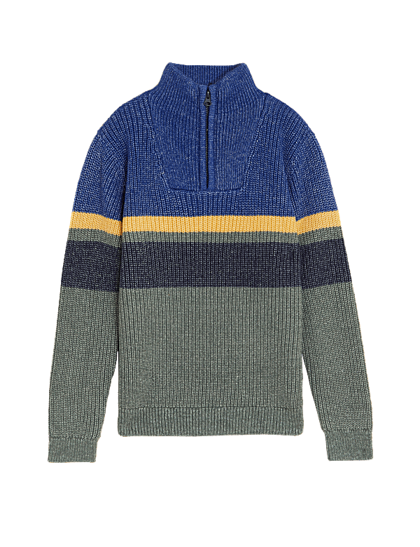 Cotton Rich Half Colourblock Jumper