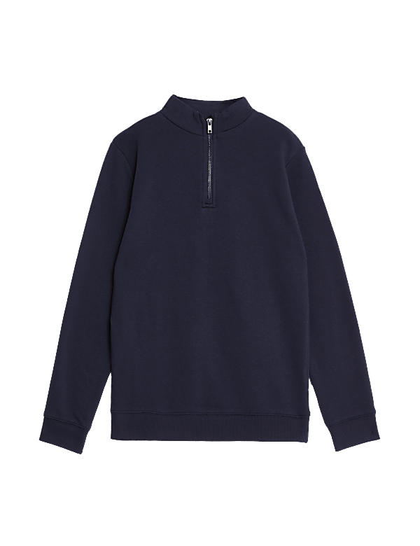 Cotton Rich Half Zip Sweatshirt (6-16 Yrs)