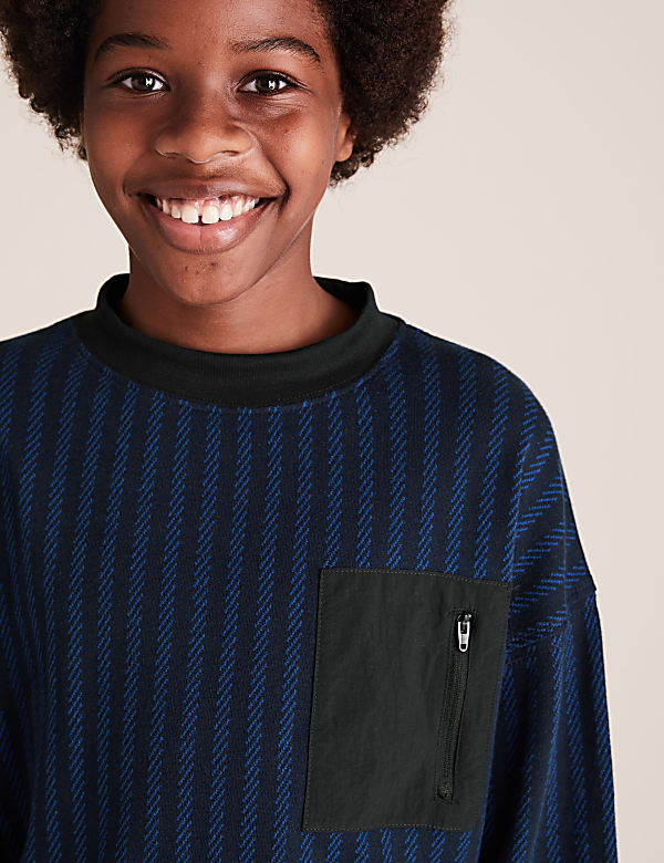 Pure Cotton Striped Sweatshirt (6-16 Yrs)
