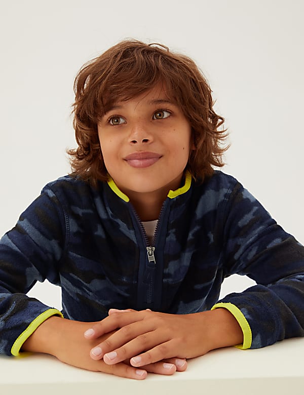 Camouflage Recycled Zip Fleece Top (2-16 Yrs)