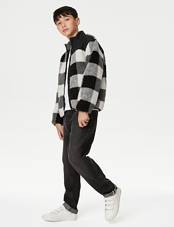 Borg Checked Zip Jumper (6-16 Yrs)